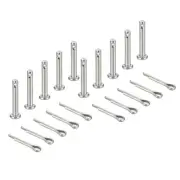 10Pcs M3x20mm Clevis Pins, Single Hole Flat Head Hitch with Cotter Pins, Silver