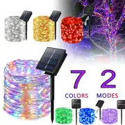 Solar Lights Outdoor String Fairy Waterproof Garden Decor 100/200LED Copper Wire