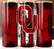 Tumbler 20oz Mug Cup style w/ Straw Style University of Oklahoma