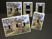 COUNTRY OUTHOUSE AND ROOSTER LIGHT SWITCH OR OUTLET COVER MULTIPLE SIZES