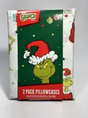 The Grinch & Max Christmas Holiday ~ Cotton Standard Pillowcase ~ Set of 2 NWT