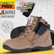 Mongrel Boots 261060 Steel Toe Work Safety Zip Sider Stone Press Stud Clip NEW