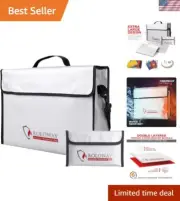 Fireproof Document & Money Bags, Large Fireproof & Water Resistant Bag 15 x 1...