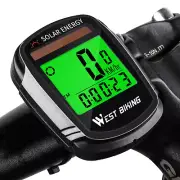WEST BIKING Wireless Cycle Computer Waterproof Solar Energy Bicycle Speedometer