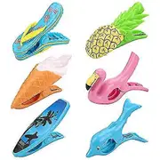 Mkk 6 Pcs Beach Towel Clips Large Beach Pegs For Towels Laundry Sunbed Towel Clips Pool Towel Clips Plastic Clothes Pegs For Sun Loungers Pool Chairs