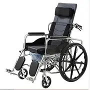 wheelchairs Standard Reclining Wheelchair Elevating Leg Rest Foldable Chair Length Arms Lightweight, Compact, Portable 18 x 16 inch Seat adult wheel chairs