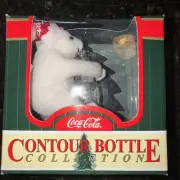 1999 Coca-Cola Polar Bear Ornament Contour Bottle Collection