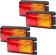 Spendeal 8 Pack LED Trailer Lights Kit with Screws, Front Rear Side Marker Clearance Indicators Light Lamp, Amber + Red 12V/24V Waterproof Universal Accessories for Rv Camper Truck Van Caravan Boat