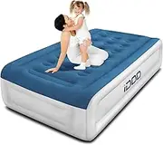 iDOO Single Size Air Mattress, Inflatable air Bed with Built-in Pump, 2 Mins Fast Blow up, Easy to Store, Suit for Home Camping Travel, 193x99x46cm, 250kg MAX Support