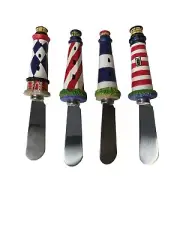 Lighthouse Cheese Butter Spreader Knives Lot of 4 Stainless steel NEW Cape Cod