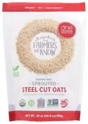 , Gluten-Free Sprouted Steel Cut Oats, USDA Organic, Non-GMO Gluten Free Cere...