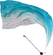 [Generic] Veil Poi Silk | Dance Flags with Swing Balls,Colorful Worship Flags, Gradient Belly Dance Veil Poi for Church, Stage, Tribal Performances