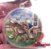 VTG Mini PINBALL Pocket Travel "Lucky Ball Game" HORSE RACE Hong Kong NIP NOS