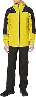 コーコス信岡(CO-COS) CO-COS Gladiator G5410 23 SS 4-Way Stretch Rain Suit (Top and Bottom Set) for Autumn and Winter, Charcoal (Black), Yellow, SS