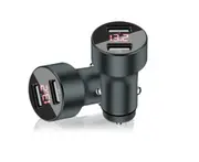 Universal Car Charger Car Phone Charger Dual USB 3.1A Car Charging Pressure Display-Black