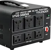 Yinleader 5000W Voltage Converter Transformer Step Up 110V-120V to220V-240V or Step Down 220V to 110V AC Power Converter w/US Standard Power Cord,Circuit Breaker Protection
