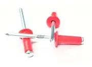 Florescent Red 3/16" Small Head Aluminum Steel Mandrel Pop Rivets 100 ct Raci...