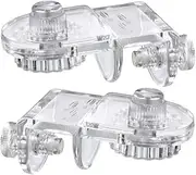 2 Pcs Fish Tank Top Cover Lid Support Holder Clips, Acrylic Anti-Jump Net Clamp for Rimless Aquariums, Secure & Clear Canopy Clips for Glass Tanks, Durable Lid Support for Fish Tank Accessories