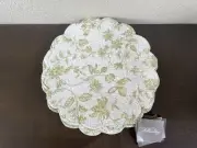 C&F Home Williamsburg Set/6 Quilted Reversible Green & White Botanical Placemats