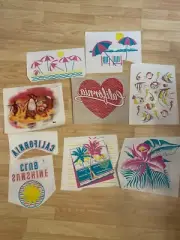 VTG 80s Huge LOT Adorable California Beach Designs Iron-On Transfers Lot Of 11