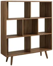 Modway Transmit 7 Shelf Wood Grain Bookcase