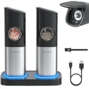 Gravity Electric Salt and Pepper Grinder Set Rechargeable, USB Charging Base,...