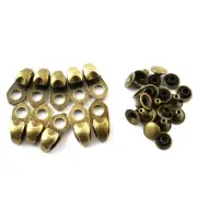 Shoe Lace Hook 10 Set Bronze Alloy Shoelace Buckles Boot Hooks with Rivets fo...