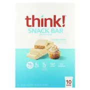 Think !, Snack Protein Bar, Cupcake Batter, 10 Bars, 1.41 oz (40 g) Each