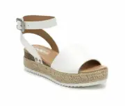 Soda Topic Open Toe Buckle Ankle Strap Espadrilles Flatform Wedge Casual Sandal
