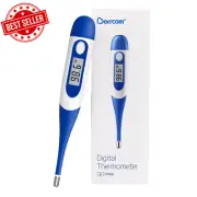 Digital Oral Thermometer Flexible Tip Underarm Fever Alarm for Adults Kids