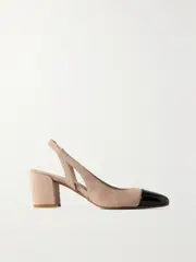 [Stuart Weitzman] Stuart Weitzman - Suede And Patent-leather Slingback Pumps - Beige - US8 US 8 Neutrals
