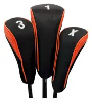 Hi-Tech Contour Head Covers Orange - Set of 3 (1-3-X) 10331