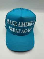 Authentic Cali-Fame MAGA 45-47 Trump Blue Made In America Trucker Hat One Size