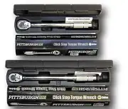 Torque Wrench Set of 2 1/4" 3/8" Drive Click Type Snap Socket