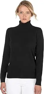 [JENNIE LIU] Women's 100% Pure Cashmere Long Sleeve Pullover Turtleneck Jumper