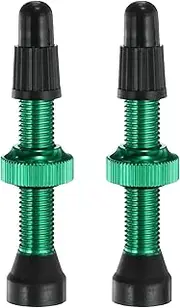 uxcell 2pcs Tubeless Valve Stems 34mm Aluminum Alloy Tubeless Valve Super Light No Leak Durable Valve Stem Caps Multiple Color & Size Fit Most Bicycle Tubeless Rims Pair, Green