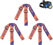 uxcell 3-Pack Headlamp Strap Replacement Headband, High Elastic Headlamp Adjustable Bicycles Head Band Belt for Flashlight Camping Riding [Orange Red,Blue, 1.65"/42mm]
