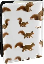 [JEJEA] Cute Squirrel Print Travel Organizer Credit Cards Case Passport BookPassport Holder Cover Wallet forTraveling,, Black, One Size