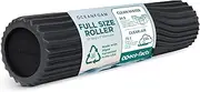 Oceanfoam Tidal Roller - Muscle Massage Foam Roller for Back Pain & Stretching - Wide Wave Textured - Ergonomic Design - Fitness Trainer, Yoga & Athletics - Full Size, 20" x 5" -Charcoal