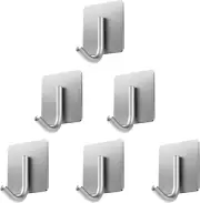 6 Pack Towel Hooks,Self Adhesive Hooks,Kitchen Towel Hooks,Bathroom Hooks