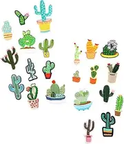 jojofuny 22Pcs Cactus Embroidered Patches for DIY Clothing Safe Durable Material for Jackets Bags Hats More Easy to Apply Unique Style Enhancement