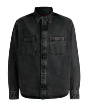 Patch Pockets Oversized Denim shirt S,XS,L,M,XXL dark gray