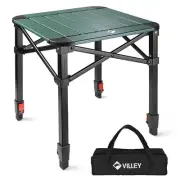 VILLEY Folding Camping Square Table with Carry Bag, Lightweight Aluminum Adju...