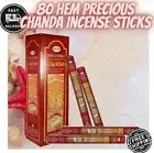 80 Precious Chandan Incense Sticks HEM Aromatics Hex Pack Wicca Smudge Pagan