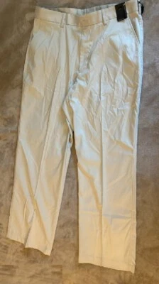 PEBBLE BEACH NEW w/TAG Men's 34 x 30 Golf Pants Slacks Ivory Beige Flat Front