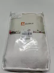 Melodieux White Linen Textured Semi Sheer Curtains 84" Long for Living Room. NEW
