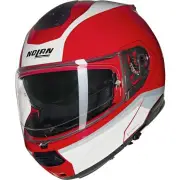 N100-6 Incognito 345 Red White Silver Glossy Flip Up Helmet