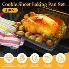 3 Pcs Pizza Pan Deep Pizza Baking Pan Carbon Steel Pizza Oven Pan Nonstick numTt