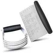 dough blender/masher/kneader and bench scraper,stainless steel pastry cutter - m