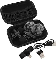 Mikinona Tiny Cordless Interview Mic Portable for Vlogging Smart Noise Cancellation Mini Clip Microphone Storage Box